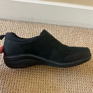 Aetrex Genuine Leather Slip Resistant Black Shoe Size 10 Like New